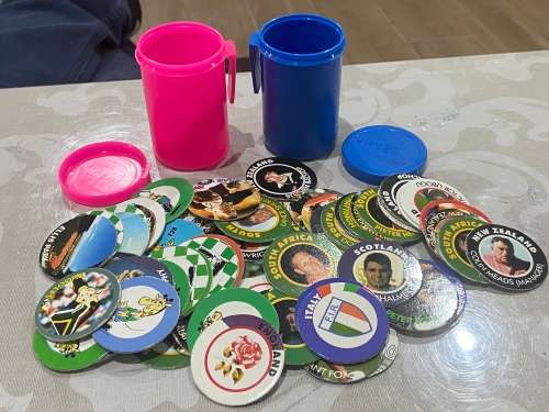 Large collection rugby slammers with original holders