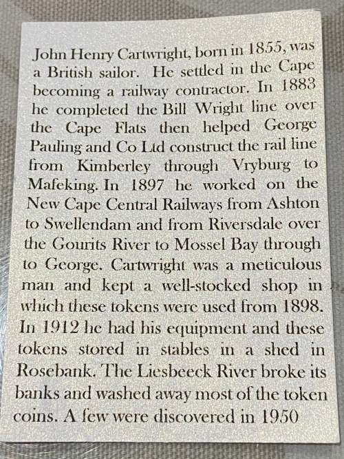 JH CARTWRIGHT CAPE COLONY COIN