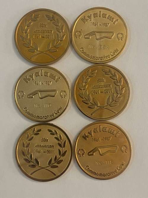 SIX KYALAMI RACING TRACK 50 YEAR COMMEMORATIVE COINS
