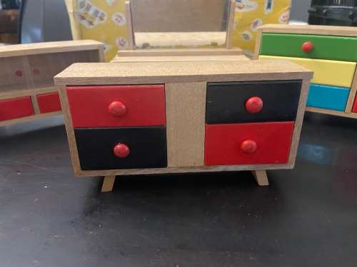 1970s JAPAN MADE DOLL HOUSE FURNITURE - NEW OLD STOCK - STUNNING SET -