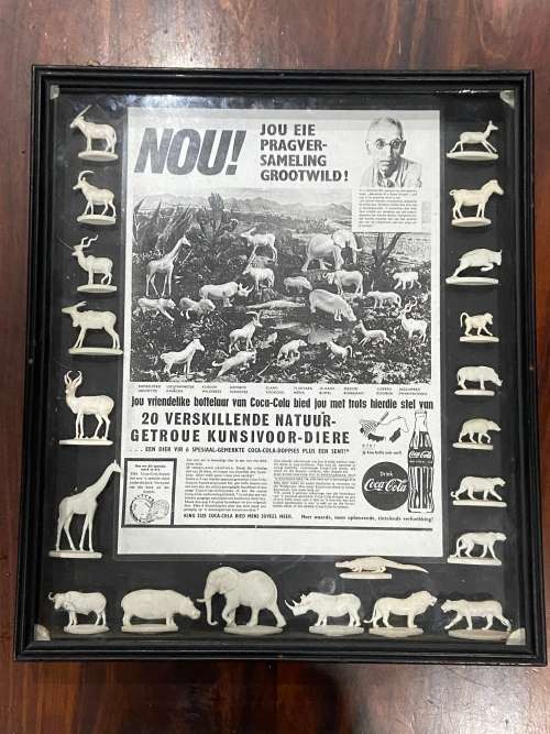 COLLECTION COCA COLA ANIMALS FROM 60s Framed
