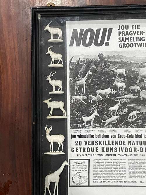 COLLECTION COCA COLA ANIMALS FROM 60s Framed