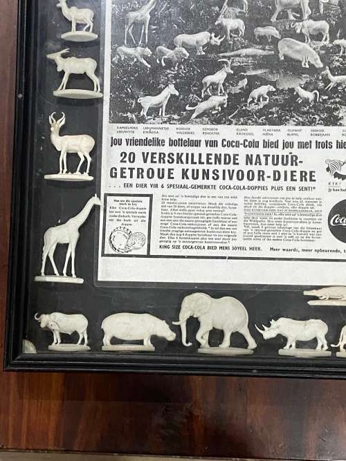COLLECTION COCA COLA ANIMALS FROM 60s Framed