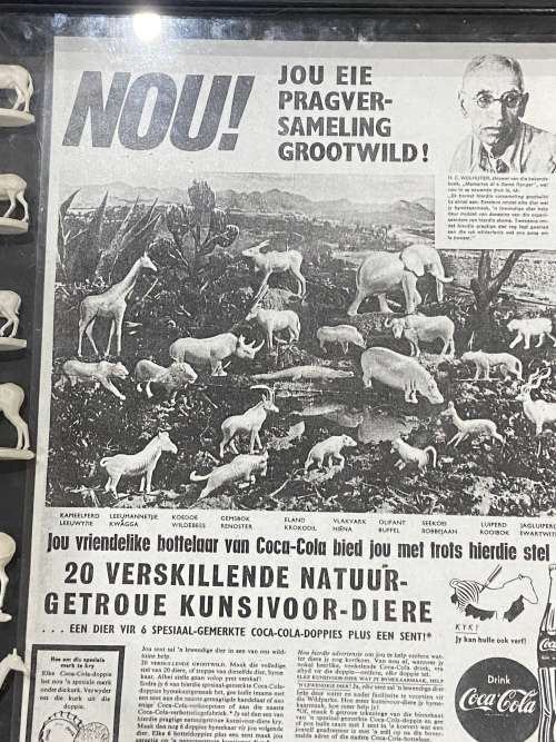 COLLECTION COCA COLA ANIMALS FROM 60s Framed