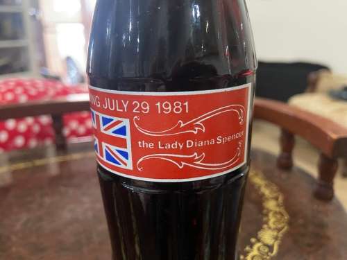 SEALED 1981 COCA COLA BOTTLE - PRINCESS DIANA WEDDING -