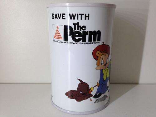 PERM SAVINGS TIN - SAVE WITH THE PERM TIN FROM BACK IN THE DAY - GREAT FIND -
