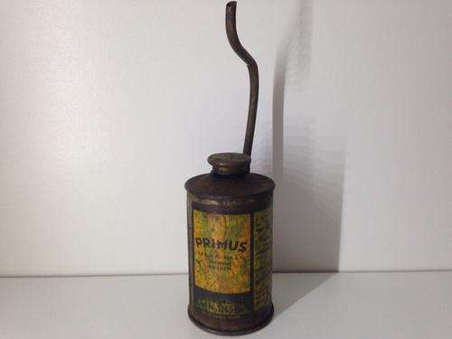 PRIMUS FUEL TIN WITH SPOUT - SWEDEN - SMALL BUT GREAT DISPLAY PIECE -