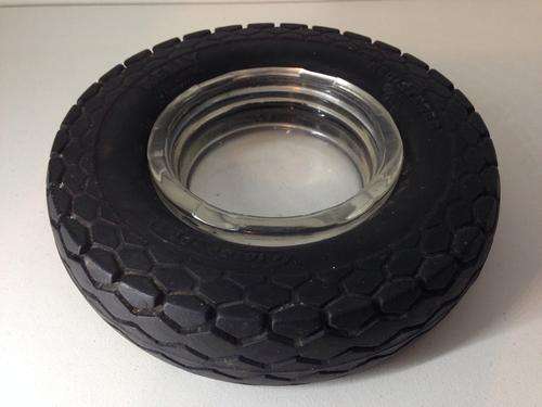 KELLY TYRE ASHTRAY - WITH INNER GLASS IN GOOD CONDITION -