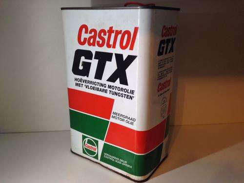 CASTROL GTX TUNGSTEN 5 LITER OLD OIL CAN - GOOD CONDITION -