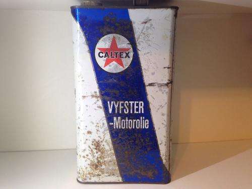 RARE CALTEX VYFSTER 4LITER CAN / OIL CAN  - GREAT FIND -