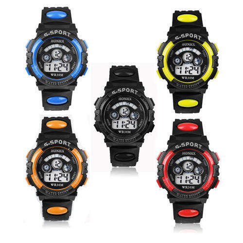Unisex Sports Digital Electronics LED Rubber Wrist Watch (asst colours)