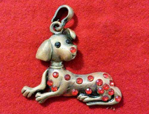 Copper dog pendant/keyring charm