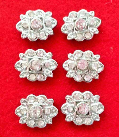 2-strand nickel spacer with clear stone ( 6Pcs)