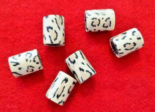 12 x 10mm leopard print tube beads
