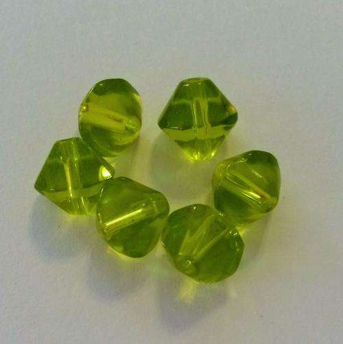 110 x 8mm biconal lime green glass beads