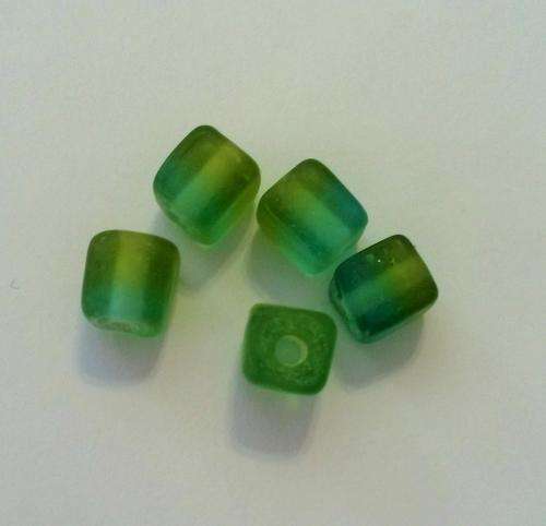 54 x 8mm aquamarine tone glass beads
