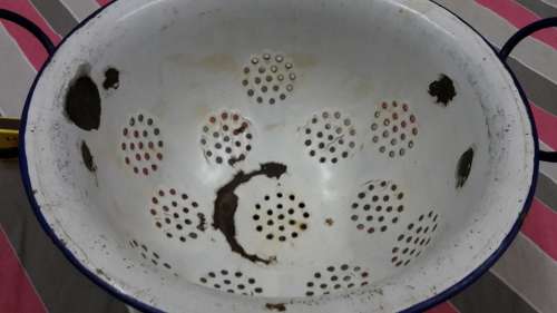 1950s Enamel Colander