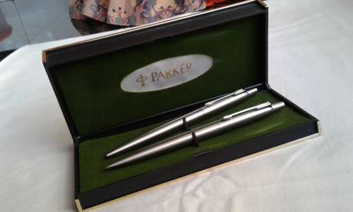 1980s Parker Stainless Jotter/pencil set
