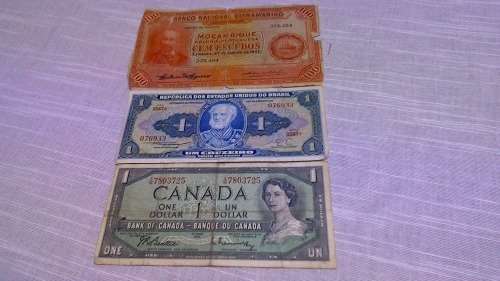 Lot of 3 older interesting International Banknotes