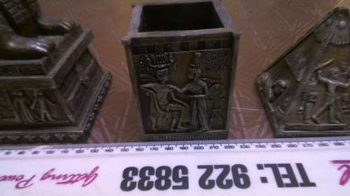 Lot of 3 highly detailed egyptian ornaments and a Budda