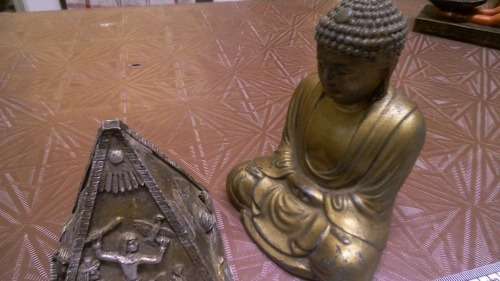 Lot of 3 highly detailed egyptian ornaments and a Budda