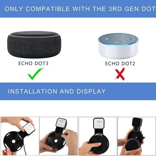 Echo Dot 3rd Gen Wall Mount Holder Stand Hanger,A Space-Saving Solution with Cord Management