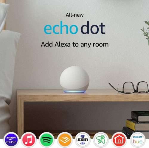 Echo Dot 4 (4th Gen 2020 release) IN STOCK READY TO SHIP | Smart speaker with Alexa | Glacier White