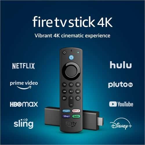 Fire TV Stick 4K streaming device with latest 3rd Gen Alexa Voice Remote (includes TV controls)