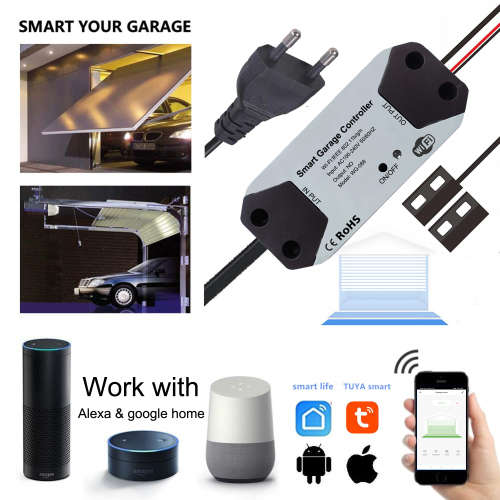 WiFi Smart Garage opener - Convert your existing Gate/Garage Motor to a smart motor-Works with Alexa