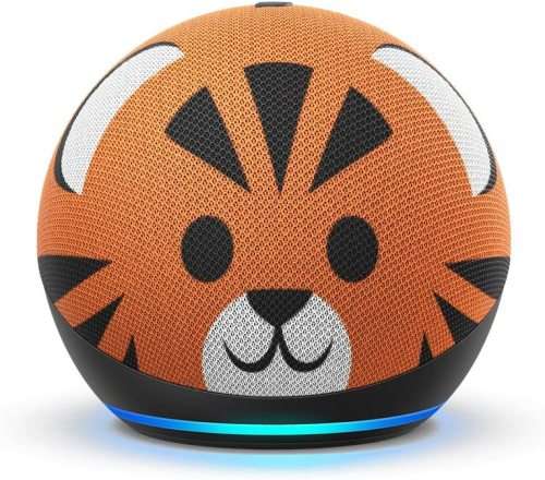 Echo Dot (4th Gen) Kids |Tiger |NEW |  Designed for kids with parental controls and Alexa |