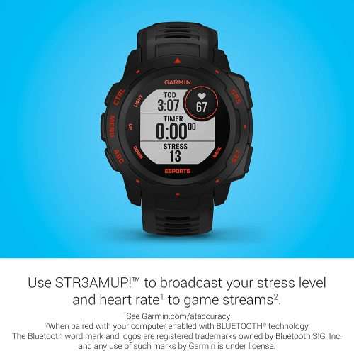 Garmin Instinct Esports Edition(OPEN BOX),GPS Gaming Smartwatch with Esports Activity Profile