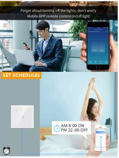 Wifi Smart switch 3 Gang  EU Standard- Not a standard SA size- (86mm x 86mm)