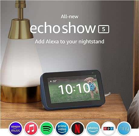 Echo Show 5 (2nd Gen) | Deep Sea Blue I Smart display with Alexa and 2 MP camera