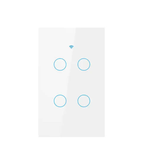 Smart Wi-Fi Light Switch 4 Gang White - works with or without neutral - with 2 way switching -Tuya