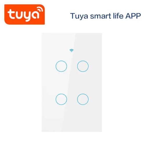 Smart Wi-Fi Light Switch 4 Gang White - works with or without neutral - with 2 way switching -Tuya