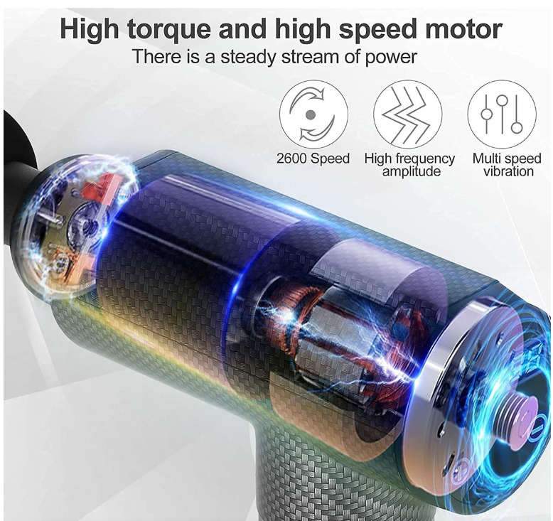 Massage Gun for Athletes - OPEN BOX - 30 Speeds - 10 Heads - Professional Deep Tissue