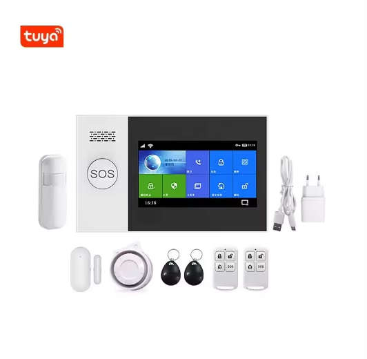 Tuya/ Smart Life Touch Screen Wireless SOS Alarm Home Security Alarm System with GSM&WiFi