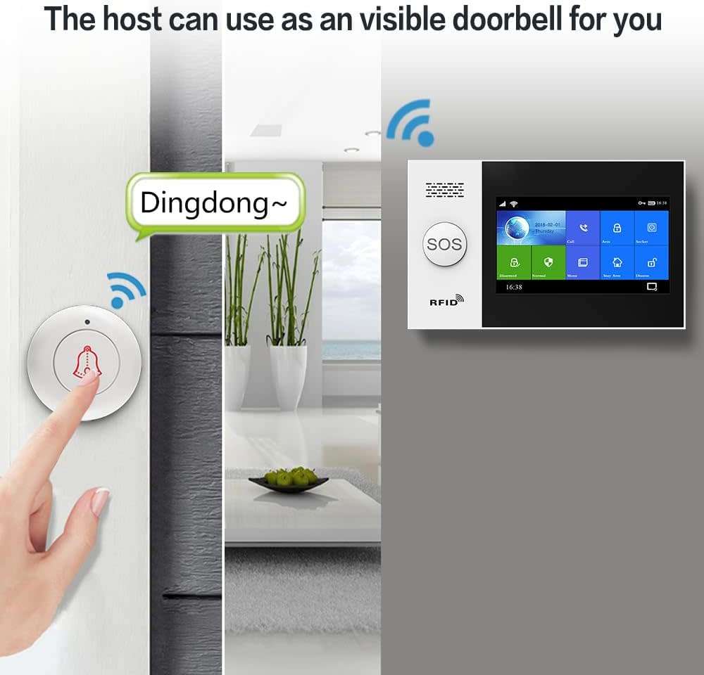 Tuya/ Smart Life Touch Screen Wireless SOS Alarm Home Security Alarm System with GSM&WiFi