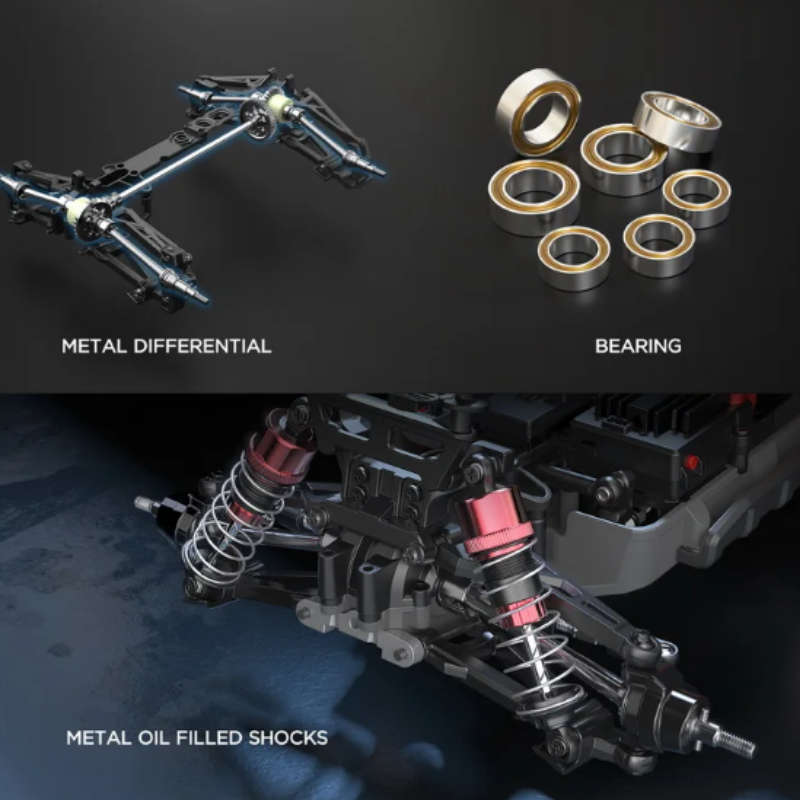 MJX Hyper Go 16208 RC Brushless 4x4 Monster Truck 2S Lipo  1/16 scale 2.4GHz - 3S lipo Compatible