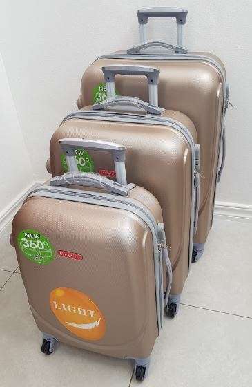 Suitcases : Set of 3 ABS 360 Spinner Suitcases on Special for R989.00 (7colours)