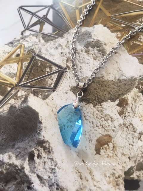 Aquamarine Necklace with Swarovski® Crystal