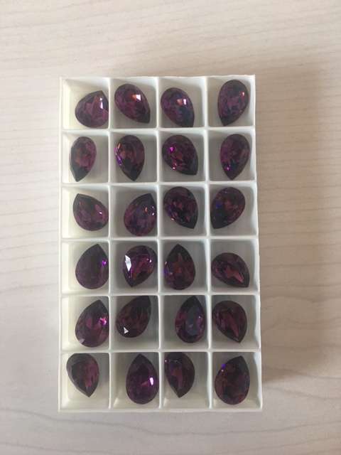 Swarovski Crystal Fancy Stone Amethyst 18mm x 10mm