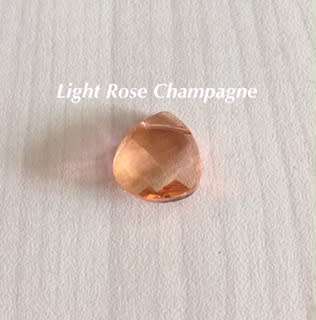 Swarovski 15mm Briolette Pendant in Light Rose Champagne