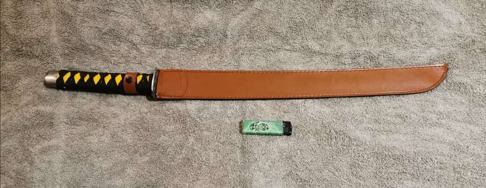 70cm Long Sharp Edge Half Tang Ninja Sword (Sekizo) with Thick Leather Sheath