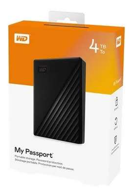 4TB WD Western Digital My Passport 4TB Black External Hard Drive (WDBPKJ0040BBK-WESN)