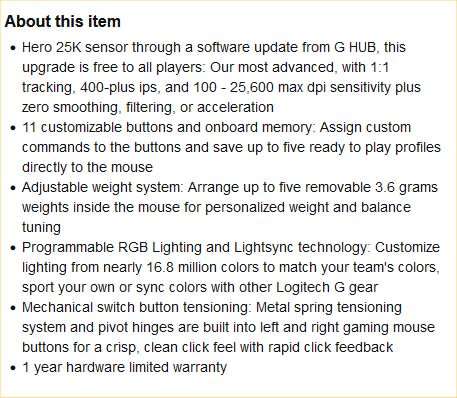 Logitech G502 Hero League of Legends K/DA Gaming Mouse - USB - White (910-006098)