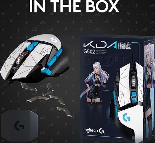Logitech G502 Hero League of Legends K/DA Gaming Mouse - USB - White (910-006098)