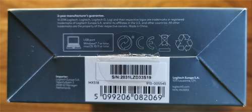 Logitech MX518 Mouse USB Type-A Right-Hand 910-005545