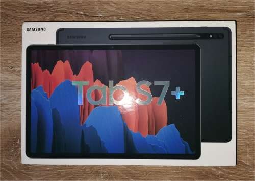 256GB Samsung Galaxy Tab S7+ 12.4` Mystic Black WiFi Tablet (SM-T970) with Extra Accessories