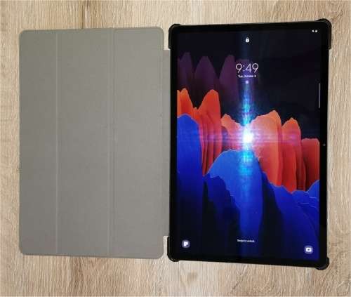 256GB Samsung Galaxy Tab S7+ 12.4` Mystic Black WiFi Tablet (SM-T970) with Extra Accessories